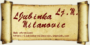 LJubinka Milanović vizit kartica